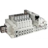 SMC solenoid valve 4 & 5 Port SV SS5V1-W16C, 1000 Series, Cassette Base Manifold, Circular Connector